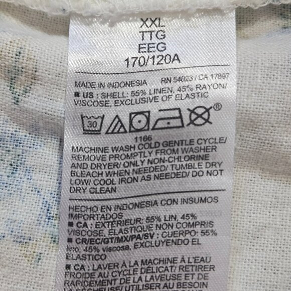 NWT Old Navy Fit & Flare Midi Dress SZ XXL 2XL Cream Floral Linen Blend Cottage - Picture 12 of 16